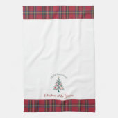 Kerstboom Custom Name Feliz Navidad Christmas Theedoek (Verticaal)