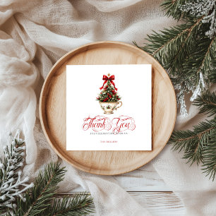 Kerstboom Dank Je Rood Lettertype Servet
