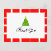 kerstboom Dank je wel rood Briefkaart (Voorkant)