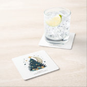 Kerstboom De Maan Vierkante Kartonnen Onderzetter (Insitu)