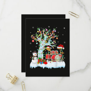 Kerstboom Decoratie Lichtjes Muzikale Trom Kerstmi Uitnodiging Briefkaart
