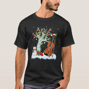 Kerstboom Decoratie Lichtjes Muzikale Viool Kerstm T-shirt