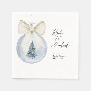 Kerstboom decoratie met strik Baby shower Servet