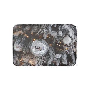Kerstboom decoraties, feestelijke lichte achtergro badmat