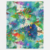 Kerstboom dennenpatroon fleece deken (Voorkant)