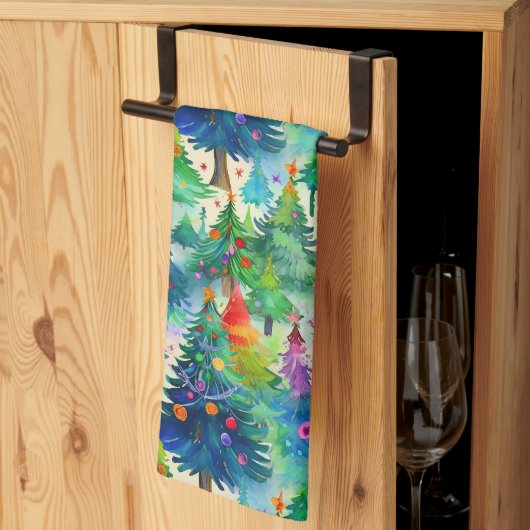 Kerstboom dennenpatroon theedoek (Derde Gevouwen)