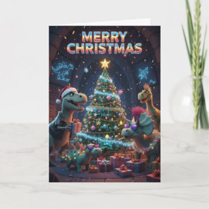 Kerstboom Dinosaurus Kaart - Jurassic Dino-mite