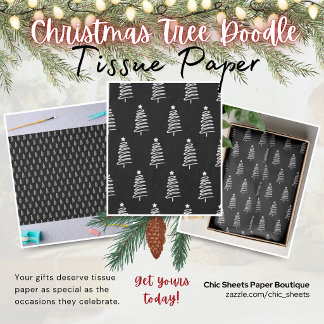 Kerstboom Doodle Design Tissuepapier