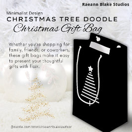 Kerstboom Doodle Gift Bag Klein Cadeauzakje