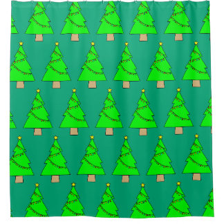 Kerstboom Douchegordijn