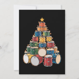 Kerstboom Drummer Muziek Vakantie Drum Band Feestdagenkaart