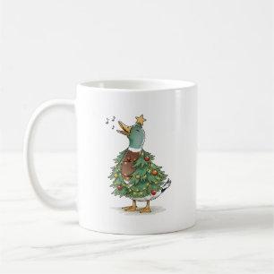 Kerstboom Eend Zingt voor Grappige Vakantieliefde Koffiemok