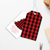 Kerstboom Eenvoudige Leuke Buffel Controleer Patro Cadeaulabel