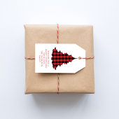 Kerstboom Eenvoudige Leuke Buffel Controleer Patro Cadeaulabel