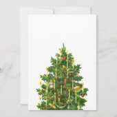 Kerstboom Elegant rood wit feestje Kaart (Achterkant)