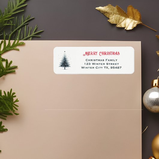 Kerstboom Elegante Retour Adres Labels