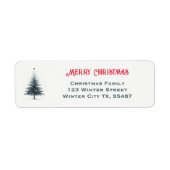Kerstboom Elegante Retour Adres Labels (Voorkant)