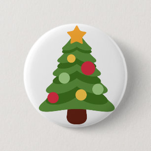 kerstboom emojis ronde button 5,7 cm
