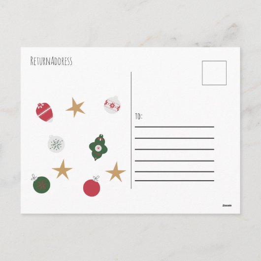 Kerstboom en Briefkaart voor sierfeestdagen (Achterkant)