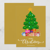 Kerstboom en cadeaus Kerstkaart (Voorkant / Achterkant)