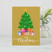 Kerstboom en cadeaus Kerstkaart (Staand voorkant)