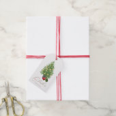 Kerstboom en feestdag in Garland Cadeaulabel (Met Touw)