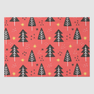 Kerstboom en geel Star-papier Tissuepapier
