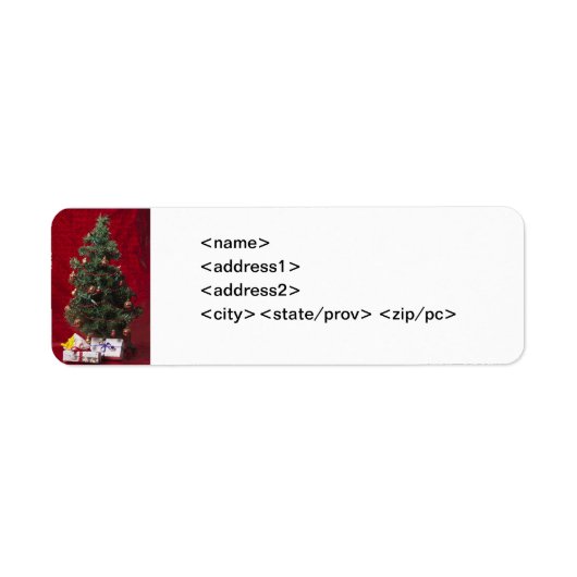Kerstboom en geschenken Avery Label (Voorkant)