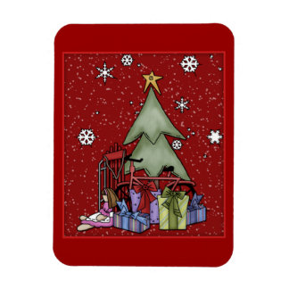 Kerstboom en geschenken magneet