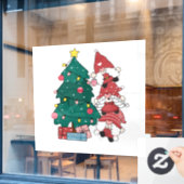 Kerstboom en kabouters raamsticker (Cafe Raam)