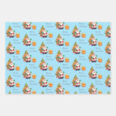 Kerstboom en Kerstman Vrolijk Kerstfeest Inpakpapier Vel (Voorkant 3)