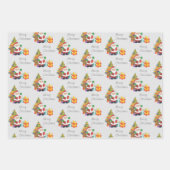 Kerstboom en Kerstman Vrolijk Kerstfeest Inpakpapier Vel (Voorkant 2)