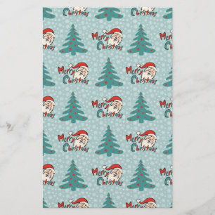 Kerstboom en kerstmanie briefpapier