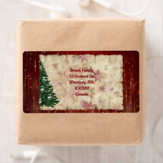 Kerstboom en kerstthema etiket (Insitu)