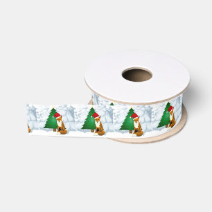 Kerstboom en Kerstvos Strikband Grosgrain Lint