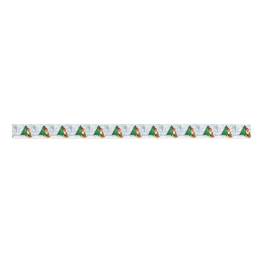 kerstboom en koolstof met kersttong grosgrain lint (Voorkant)