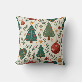 Kerstboom en ornament patroonkussen kussen