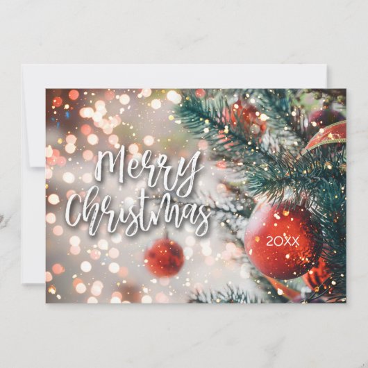 kerstboom en Ornamenten feestdag Kaart (Voorkant)