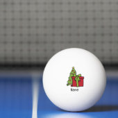 Kerstboom en rode geschenkdoos pingpongballen (Net)