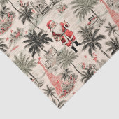 Kerstboom en Santa Tropical Retro Tissuepapier (Detail)