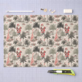 Kerstboom en Santa Tropical Retro Tissuepapier (Craft)