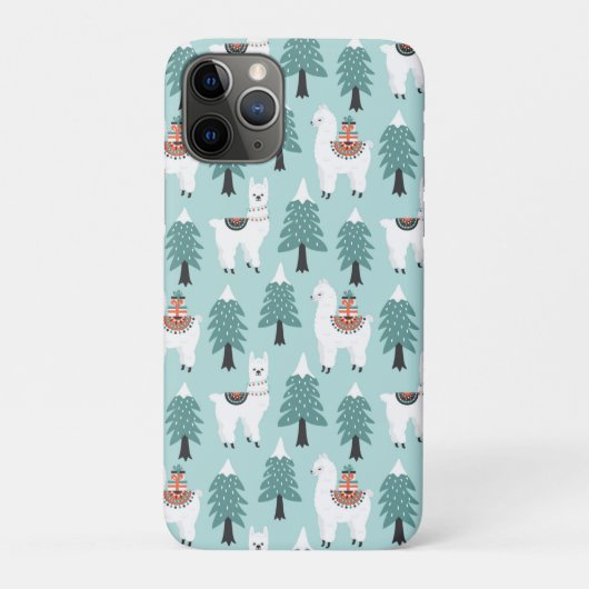 kerstboom en schattig lamappatroon Case-Mate iPhone case (Achterkant)
