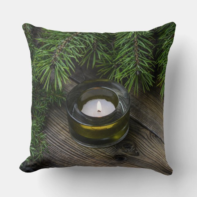 Kerstboom en Sierkussen met kaarsen (Voorkant)