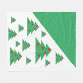 Kerstboom en sneeuwrode kerst fleece deken (Voorkant (Horizontaal))