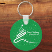 Kerstboom en sneeuwval sleutelhanger (Voorkant)