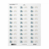 Kerstboom en sneeuwwinter etiket (Full Sheet)