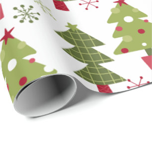 kerstboom en snoeischopflakken cadeaupapier