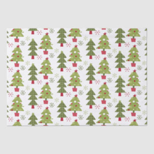 kerstboom en snoeischopflakken tissuepapier