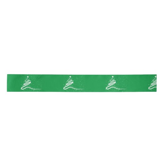 Kerstboom en Snowfall satin Ribbon Lint (Voorkant)