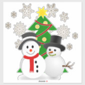 Kerstboom en Snowman Sticker (Vel)